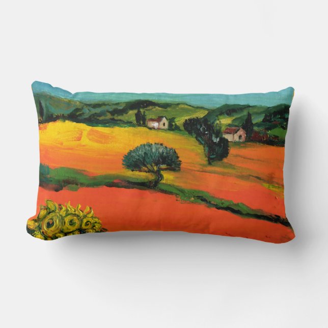 TUSKANISCHE LANDSCHAFT MIT SONNENBLUMEN LENDENKISSEN (Vorderseite)