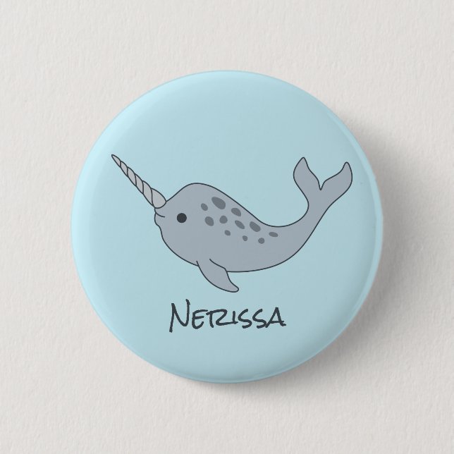 Tusked Narwhal Name Button (Vorderseite)