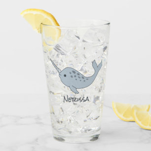 Tusked Narwhal Namensglas Glas