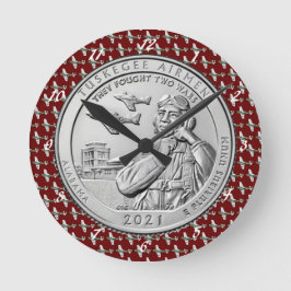 Tuskegee Airmen COIN Runde Wanduhr