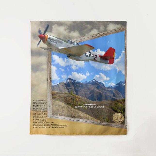 TUSKEGEE Airmen FLIEGEN AUS DEM BILD Wandteppich (Vorderseite)