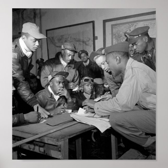 Tuskegee Airmen Planning Session - Italy - 1945 Poster (Vorne)
