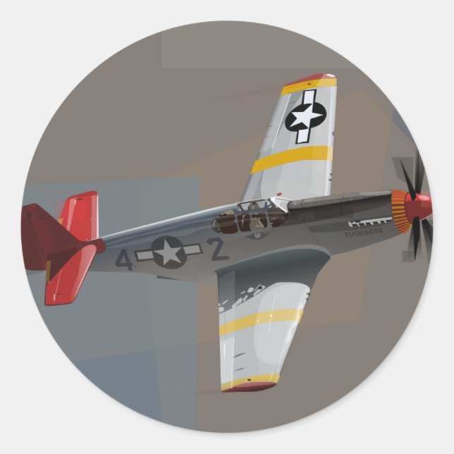 Tuskegee Airmen Runder Aufkleber (Vorderseite)