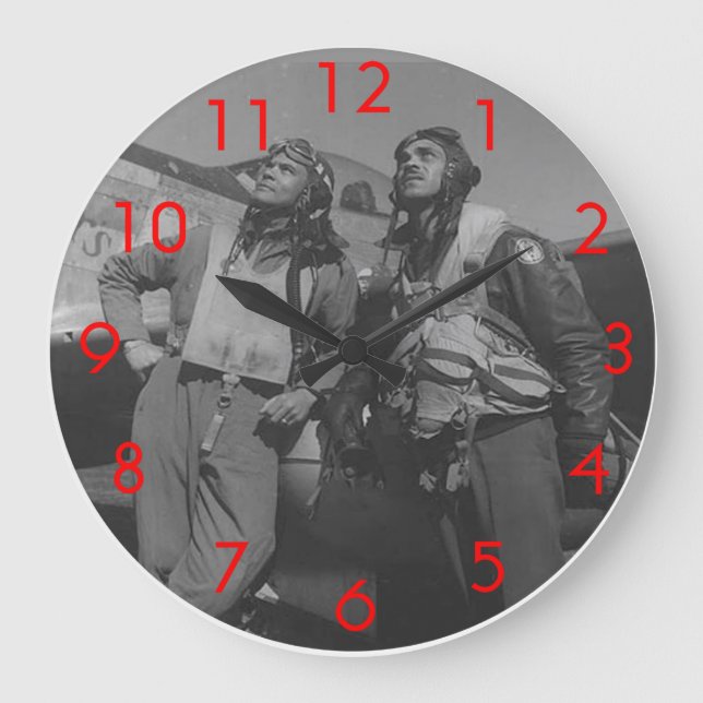 Tuskegee Flieger Große Wanduhr (Vorderseite)