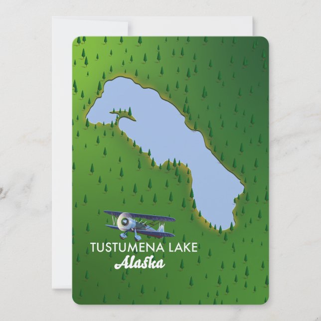 Tustumena Lake Travel Karte (Vorderseite)