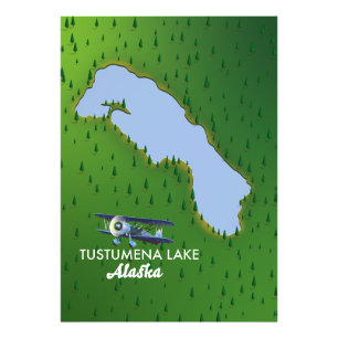 Tustumena Lake Travel Karte Fotodruck