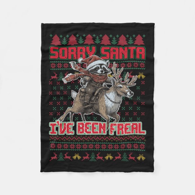 Tut mir leid, dass Santa I Feral Weihnachtsfest Ra Fleecedecke (Vorderseite)