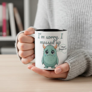 Tut mir leid - Mit Augen Monster-Entschuldigung Zweifarbige Tasse