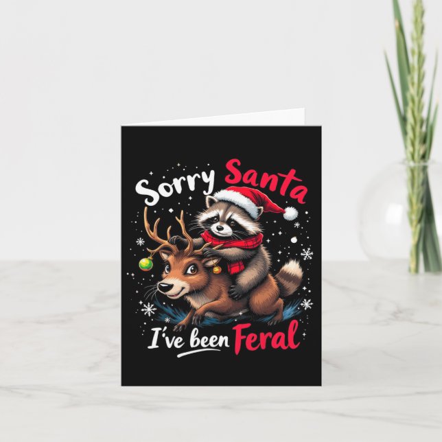 Tut mir leid, Santa Ich war Feral Raccoon Funny Ch Karte (Vorderseite)