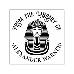 Tutanchamun-Totenkopfmasken-Bibliotheksbuchname Permastempel
