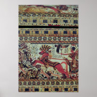 Tutankhamun auf seinem Kampfwagen gegen Afrikaner