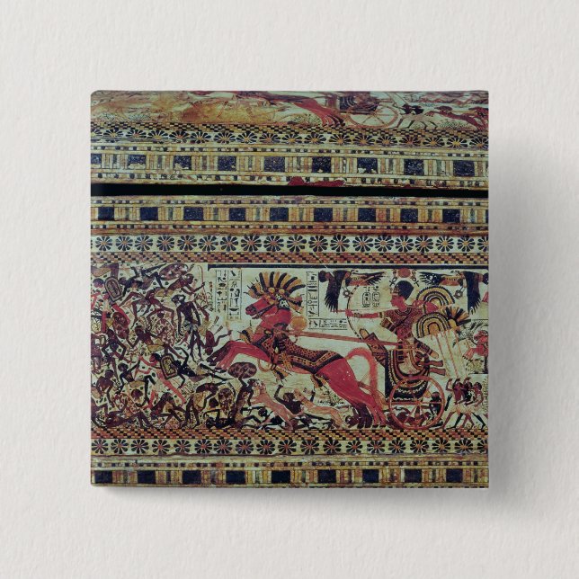 Tutankhamun auf seinen Chariot angreifenden Button (Vorderseite)