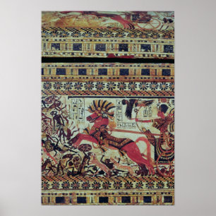 Tutankhamun auf seinen Chariot angreifenden Poster