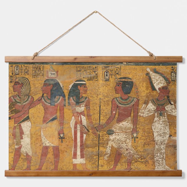 Tutankhamun Tomb, Nordwand Wandteppich Mit Holzrahmen (Vorne)