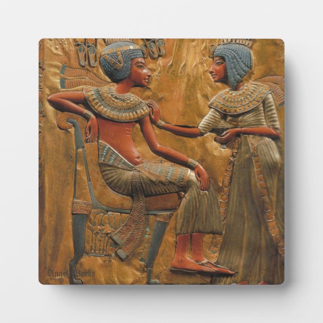 Tutankhamun und Ankhesenamun Fotoplatte (Vorderseite)