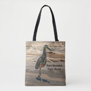 Tüte, "BARE-THROATED TIGER HERON" SHOREBIRD" Tasche