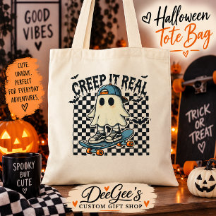 Tüte 'Creep It Real Skater Ghost Halloween' Tragetasche