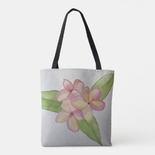 Tüte mit Frangipani Blumenmuster Tasche