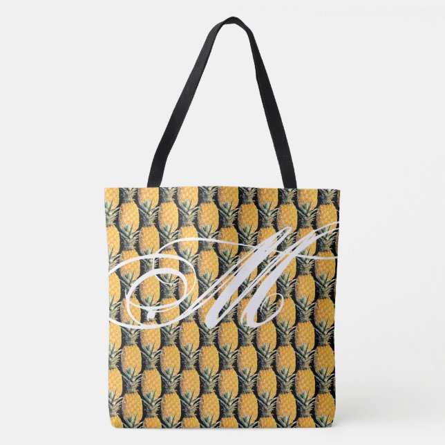 Tüte mit tropischen Ananas im Gesamtdruck Tasche (Vorderseite)