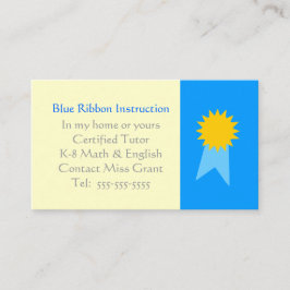 Tutor Blue Ribbon Template Visitenkarte