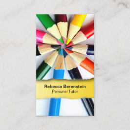 Tutor crayon couleur arraché Carte de visite jaune