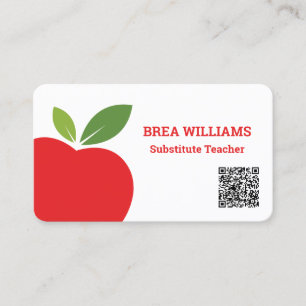 Tutor-Ersatzlehrer Benutzerdefinierter QR Code Visitenkarte