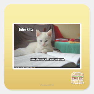 Tutor-Miezekatze Quadratischer Aufkleber