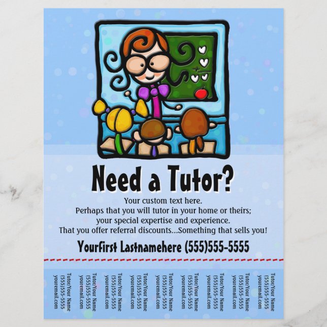 Tutor.Tutoring.Benutzerdefinierter Text/Farbe Flyer (Vorne)