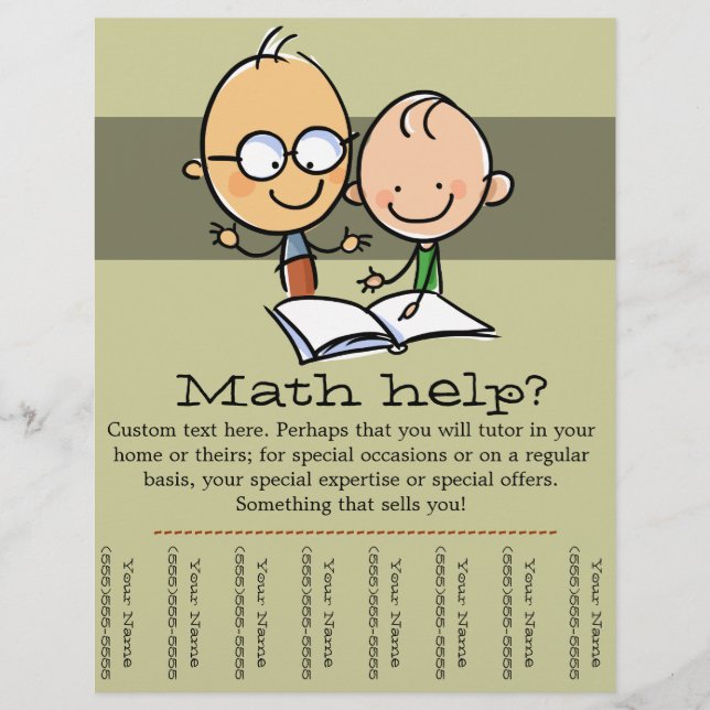 Tutor Tutoring Math Reading Promo-Taschenbuch Flyer (Vorne)