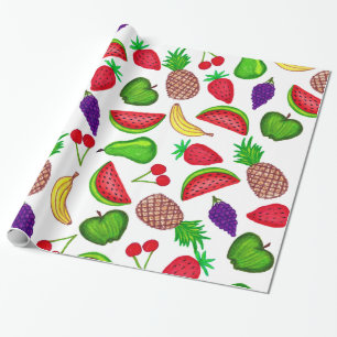 Tutti fruchtige Hand gezeichnete Geschenkpapier