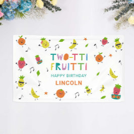 Tutti Fruitti Birthday Custom Cute Fruits Banner