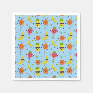Tutti Fruitti Geburtstagsmuster Niedliche Früchte Serviette