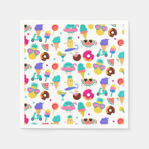 Tutti Fruitti Sommer Frucht Eiscreme Leckerbissen  Serviette