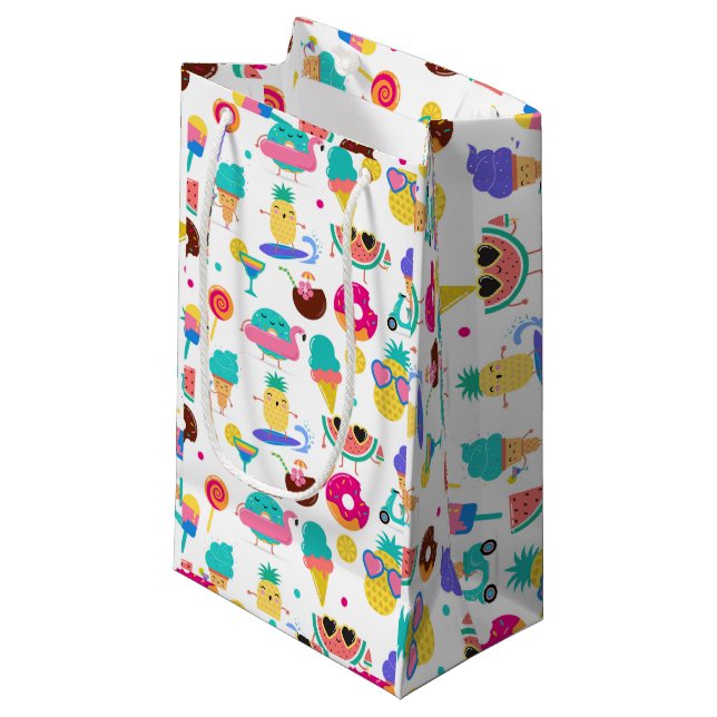 Tutti Fruitti Summer Fruchtsaft Ice Creme Leckerei Kleine Geschenktüte (Vorderseite Schrägansicht)