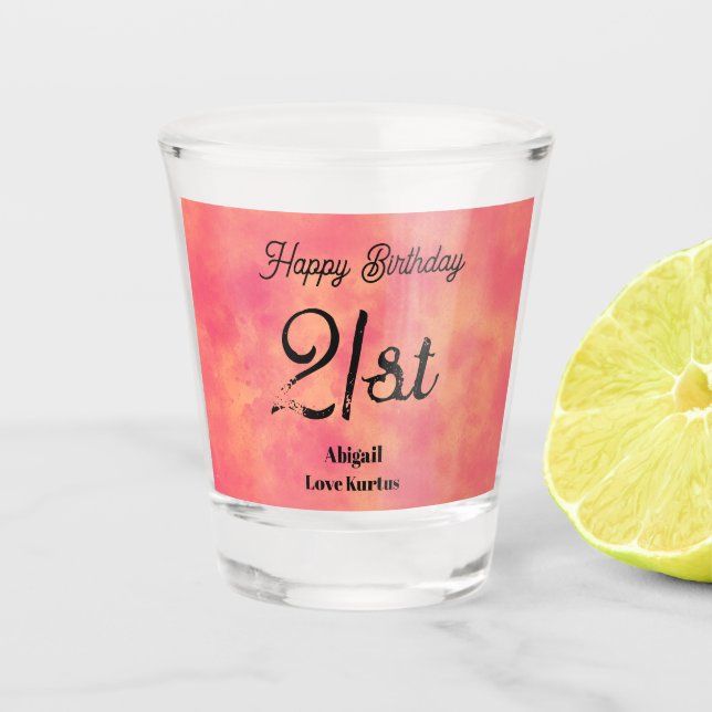 Tutti Fruity Storm Wolken 21. Shot Glass Schnapsglas (Vorderseite)