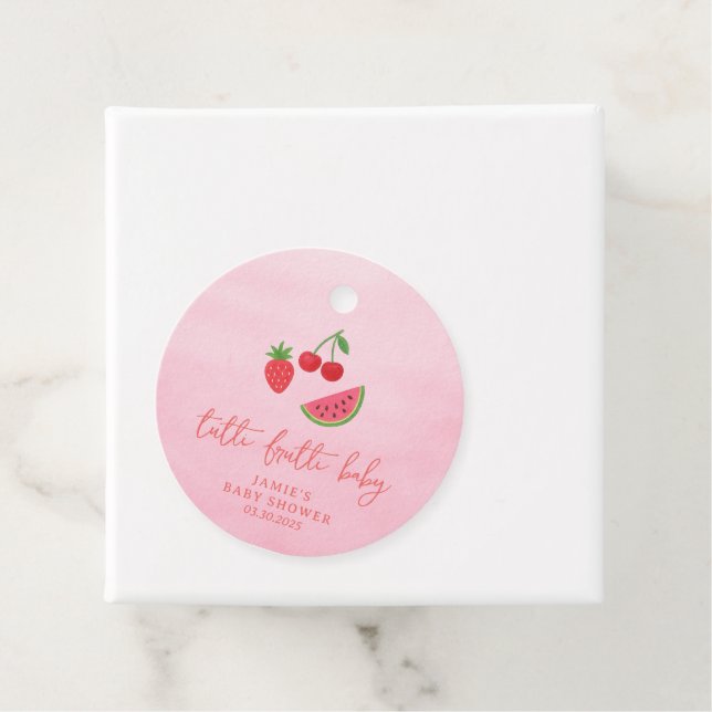 Tutti Frutti Baby Shower  Geschenkanhänger (Beispiel)