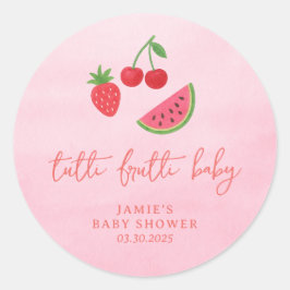 Tutti Frutti Baby Shower Runder Aufkleber