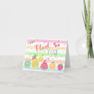 Tutti Frutti Carte de remerciements sucré un Merci