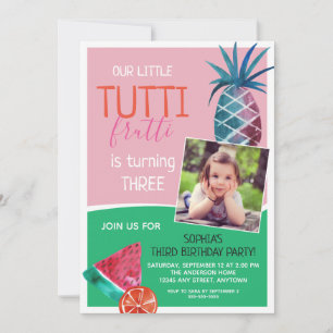 Tutti Frutti Child's Geburtstagsparty Einladung