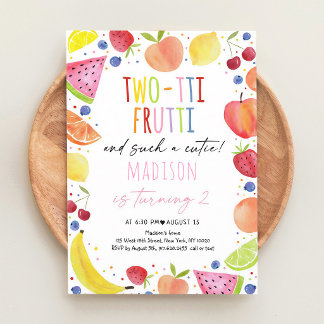 Tutti Frutti Einladung zum zweiten Geburtstag Mädc