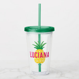 Tutti Frutti Fruit Ananas Personalisiert Girls Acryltrinkbecher