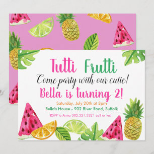 Tutti Frutti - Fruit Anniversaire Fête Invitation