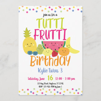 Tutti Frutti Fun Kindergeburtstag Party Einladung