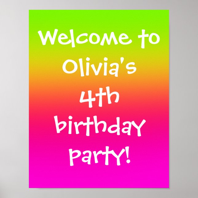 Tutti Frutti Gradient Personalisiert Poster (Vorne)