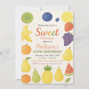 Tutti Frutti Invitation d'anniversaire