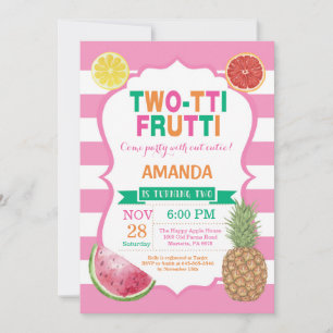 Tutti Frutti Invitation fête d'anniversaire 2e Ann