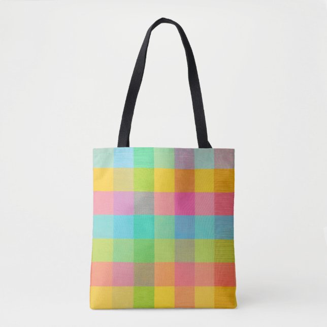 Tutti Frutti Kariert - Hell Checkered Alltag Tot Tasche (Vorderseite)