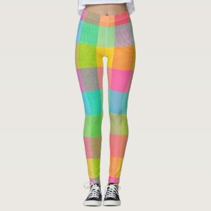 Tutti Frutti Kariert - Helles gekreuztes Muster Le Leggings
