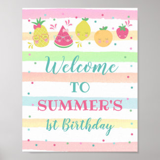 Tutti Frutti Party Begrüßungszeichen Poster
