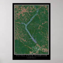 Tuttle Creek Reservoir Kansas Satellite Poster Kar